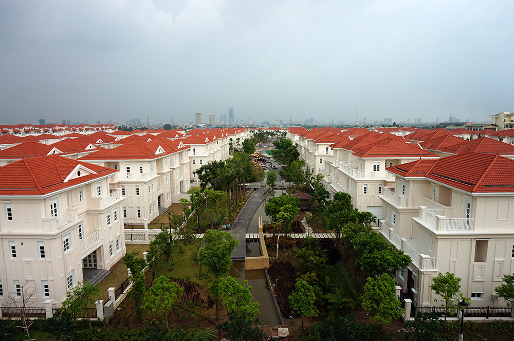 Landscape at the se-mi detached house area of the Construction Project (Phase 1) - North An Khanh New Urban area development