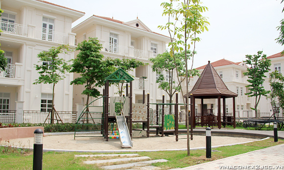 Landscape at the se-mi detached house area of the Construction Project (Phase 1) - North An Khanh New Urban area development